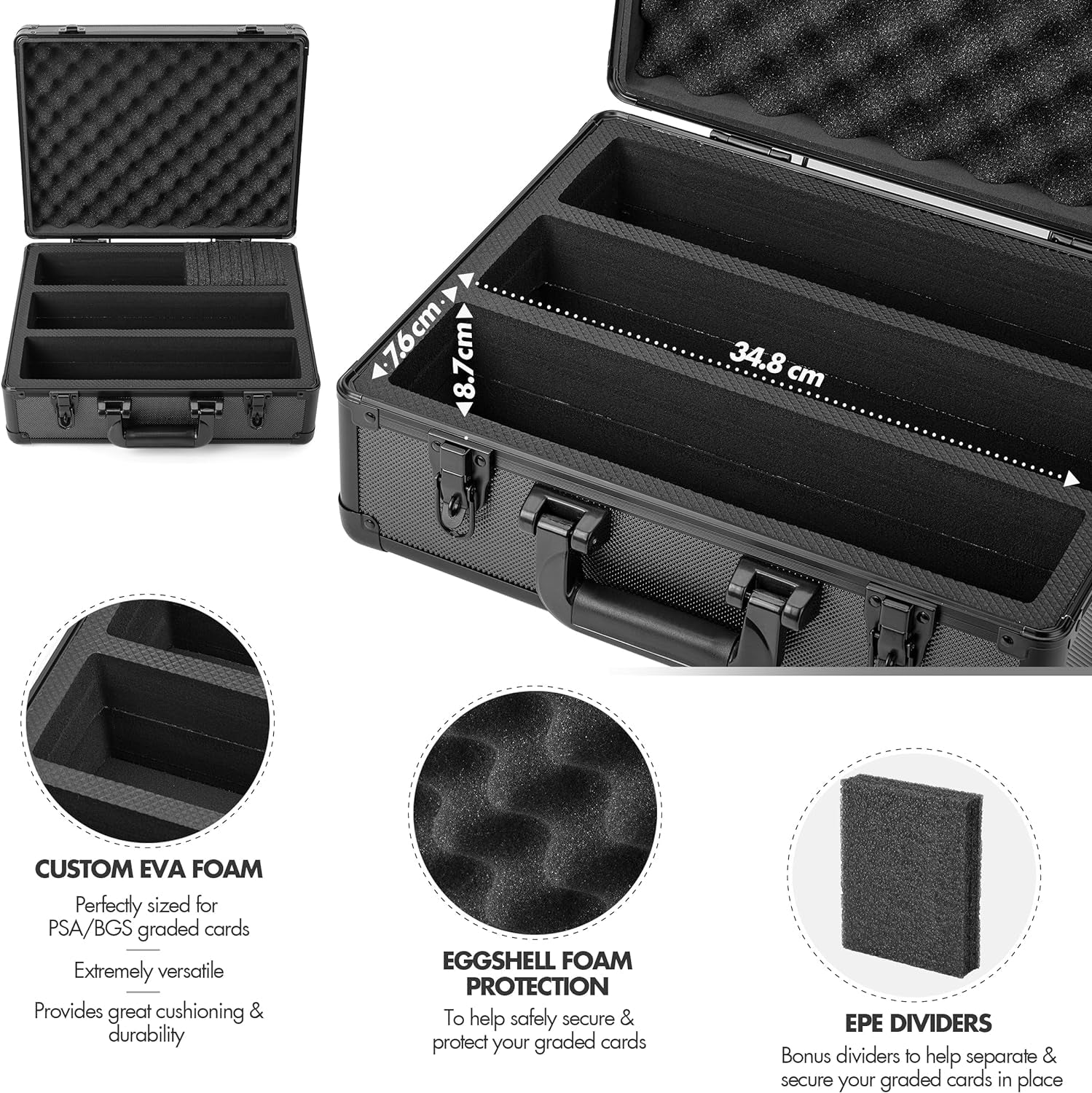 Toploader Storage Box, Sports Card Storage Case, Top Loader Card Storage, Top Loader Storage Boxes, Trading Card Case Holds 600+ Card, One Touch Card Holder