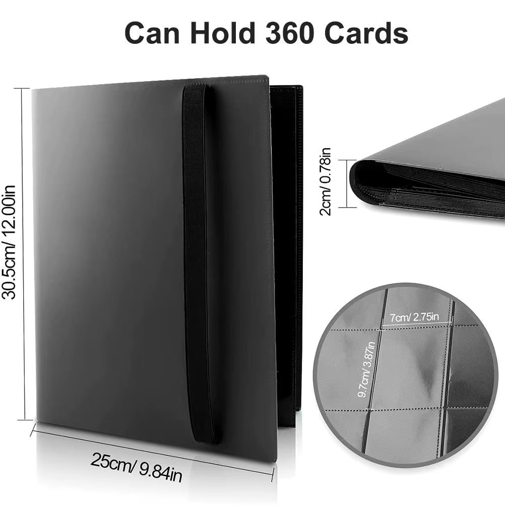 Collectible Card Binder Album 360 Card Holder 9 Pockets Trading Card Binder Album Large-Capacity Card Binder Notebook for Birthd