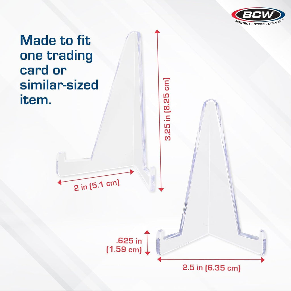 Card Stands - Set of 10 | Crystal Clear Transparent Mini Easels for Picture Display | Durable & Sturdy Design | Perfect for Trading Cards, Sports Memorabilia, Use at Home, Office, Shop, and More