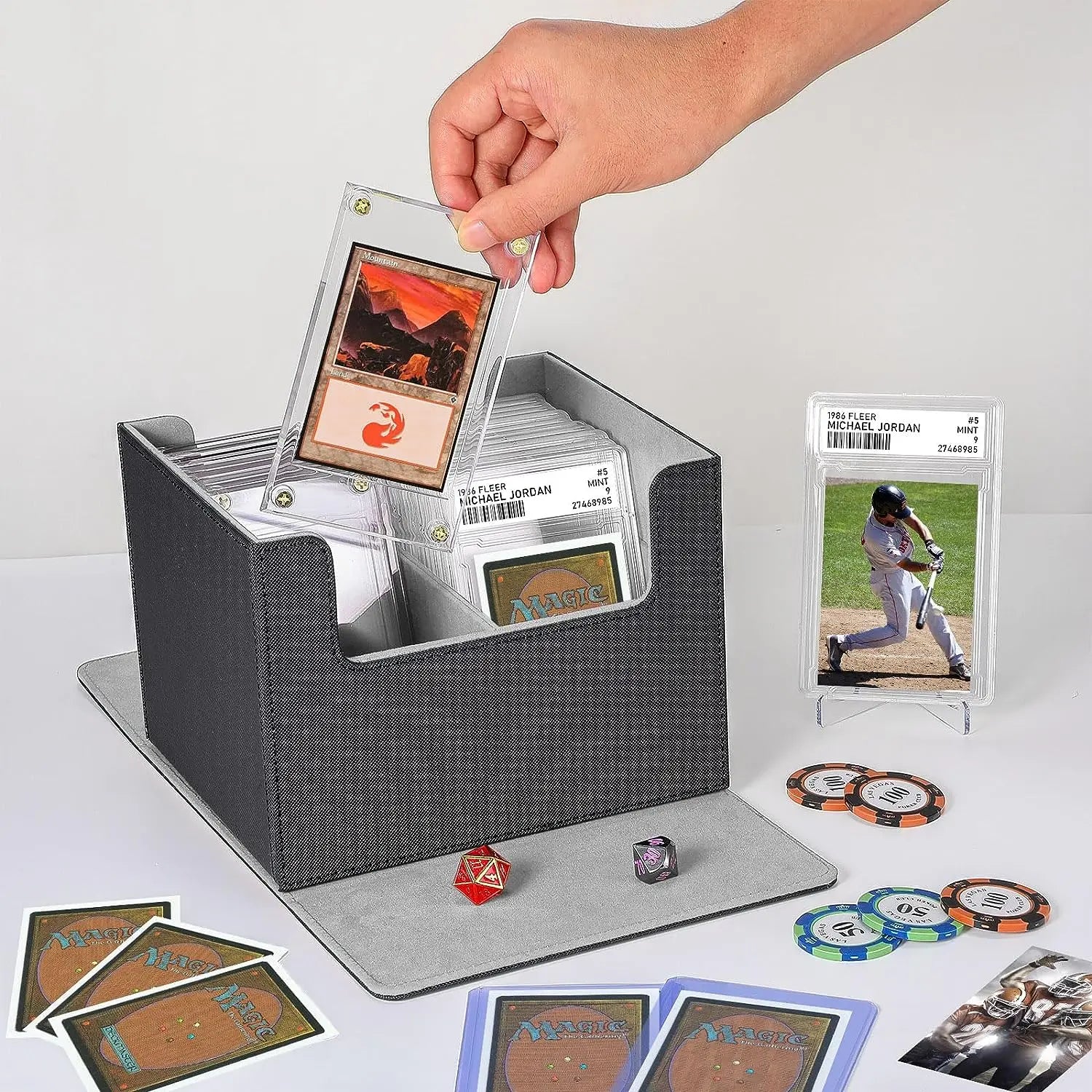 100+Trading Card Deck Box Storage Holder Organizer Cards Case for Card Collectible Game Card Cases Protectors Container