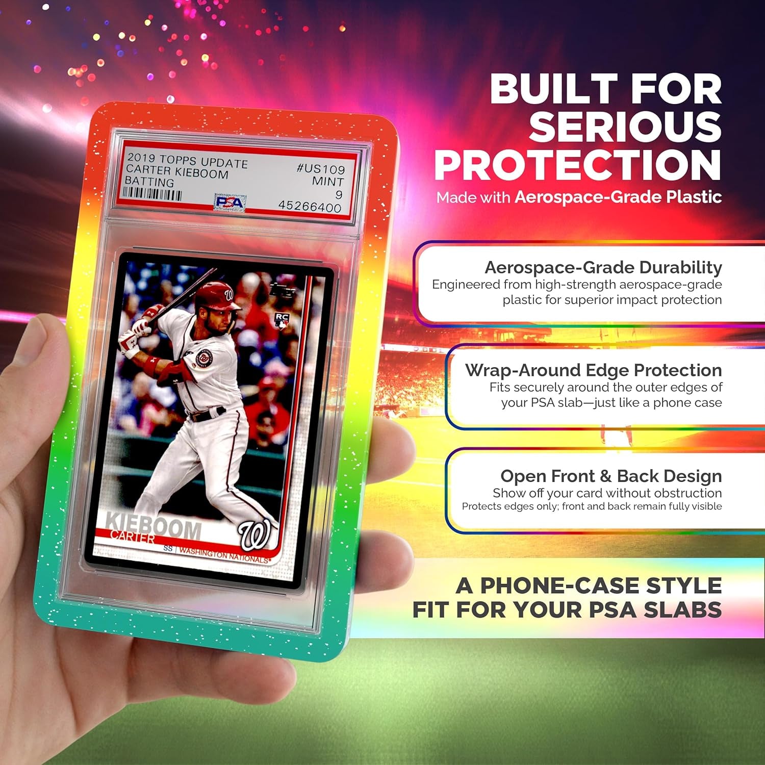 10 Pack Slab Guards Fits PSA Slabs - PSA Slab Guard Hard TPU PSA Slab Protector for Graded Cards – PSA Slab Bumper Guard for Graded Slabs – Slab Protector for PSA Cards