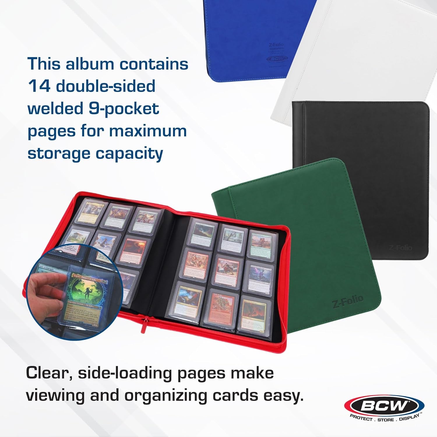 Top Loader Binder | 9-Pocket LX Album | Black Leatherette Toploader | Archival Safe | Side-Loading Pages | Holds 252 Standard 3X4 Toploaders | Ideal for Sports, Trading, and Gaming Cards