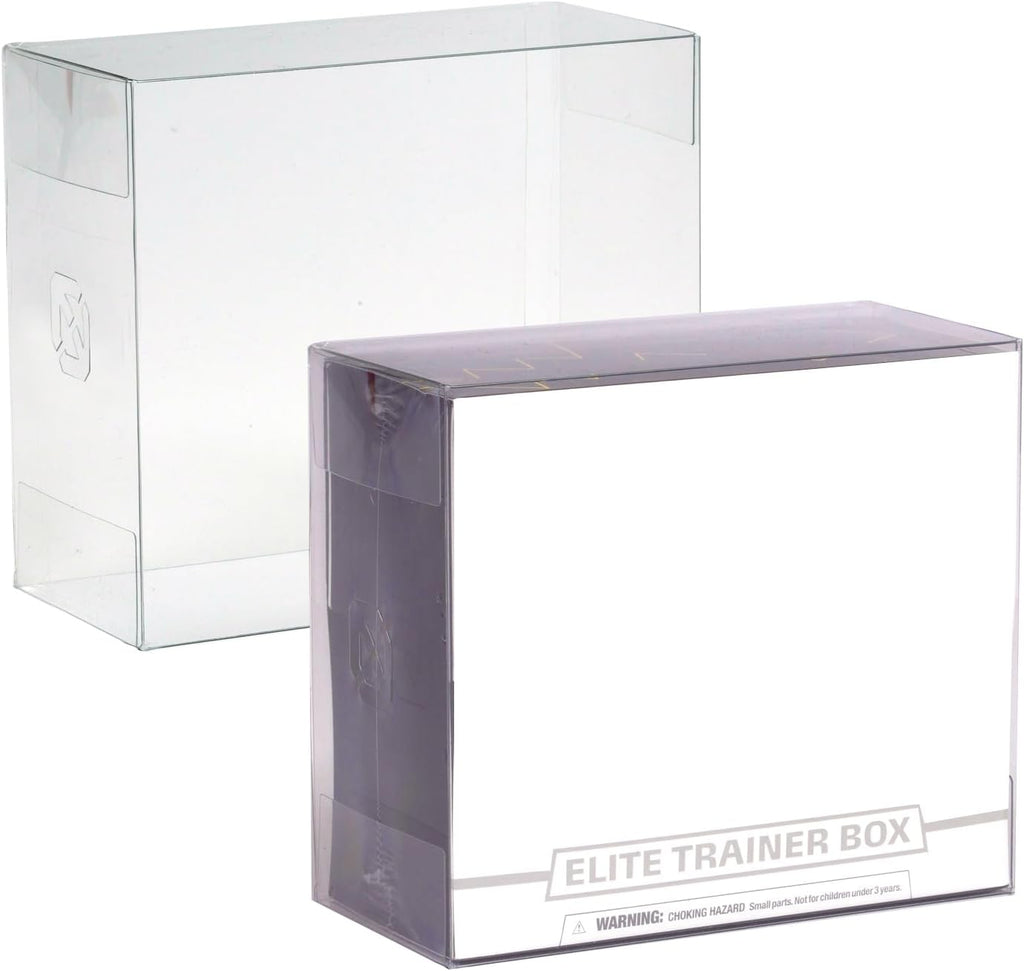 Plastic Display Case for Pokemon ETB - 5-Pack - Pokemon ETB Case Protectors for Elite Trainer Boxes like Paldean Fates, 0.50Mm Archival Grade Clear Plastic, Soft Crease, Easy to Assemble