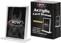 Trading Card Display Stand - 1 Ct | Acrylic Card Holder Stand for Sports Cards, Pokémon & TCG | Stable Vertical Card Stand with Beveled Edges | Clear Sports Card Display Stand