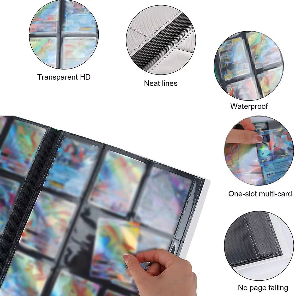 Collectible Card Binder Album 360 Card Holder 9 Pockets Trading Card Binder Album Large-Capacity Card Binder Notebook for Birthd