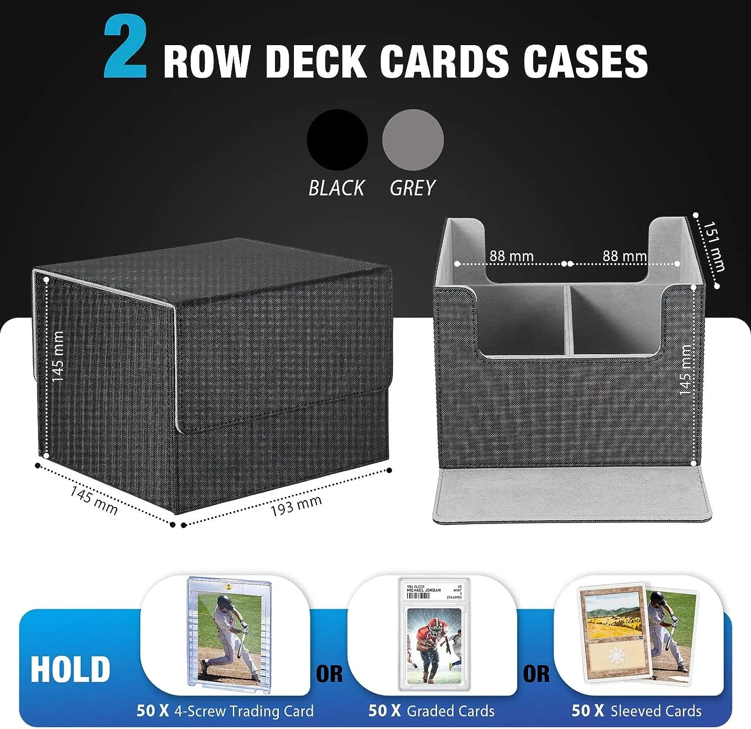 100+Trading Card Deck Box Storage Holder Organizer Cards Case for Card Collectible Game Card Cases Protectors Container
