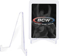 Card Stands - Set of 10 | Crystal Clear Transparent Mini Easels for Picture Display | Durable & Sturdy Design | Perfect for Trading Cards, Sports Memorabilia, Use at Home, Office, Shop, and More
