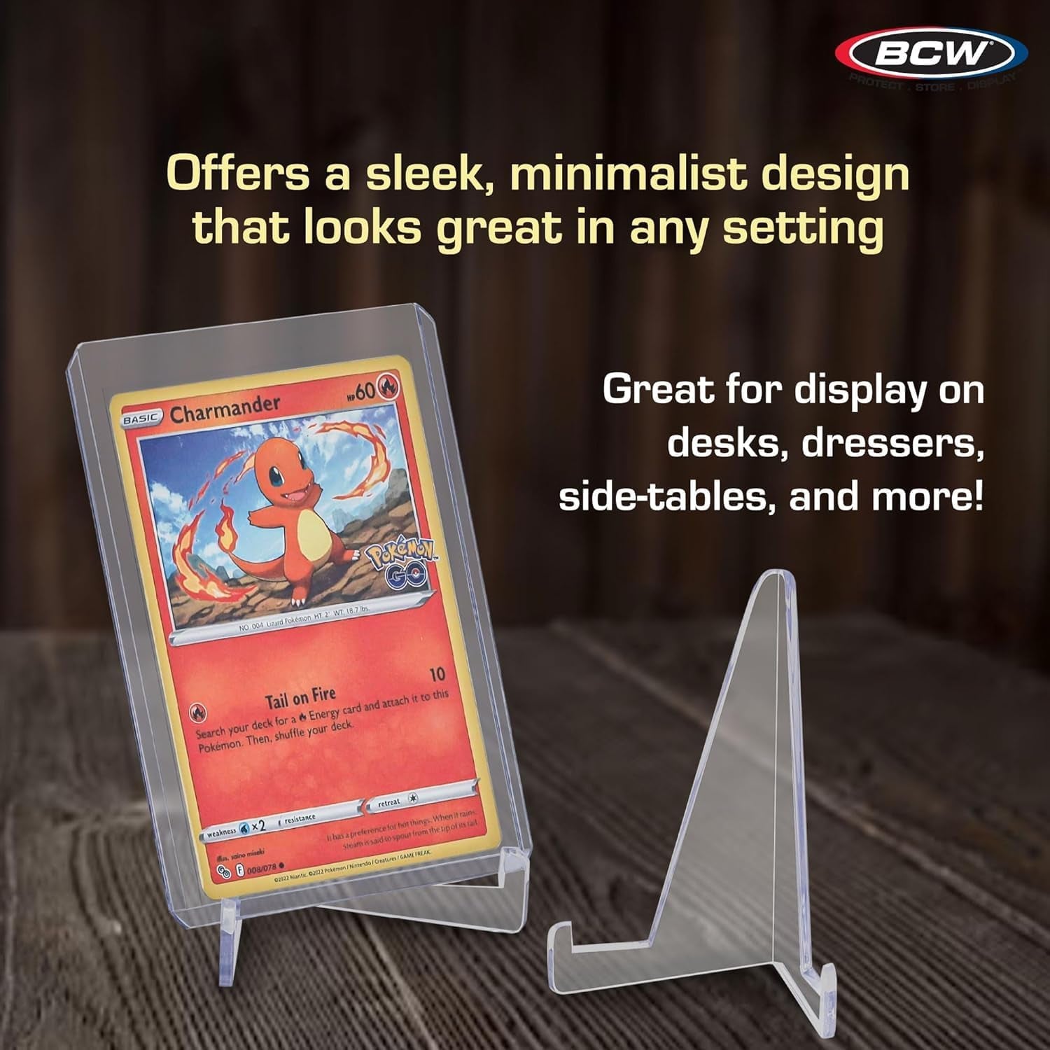 Card Stands - Set of 10 | Crystal Clear Transparent Mini Easels for Picture Display | Durable & Sturdy Design | Perfect for Trading Cards, Sports Memorabilia, Use at Home, Office, Shop, and More