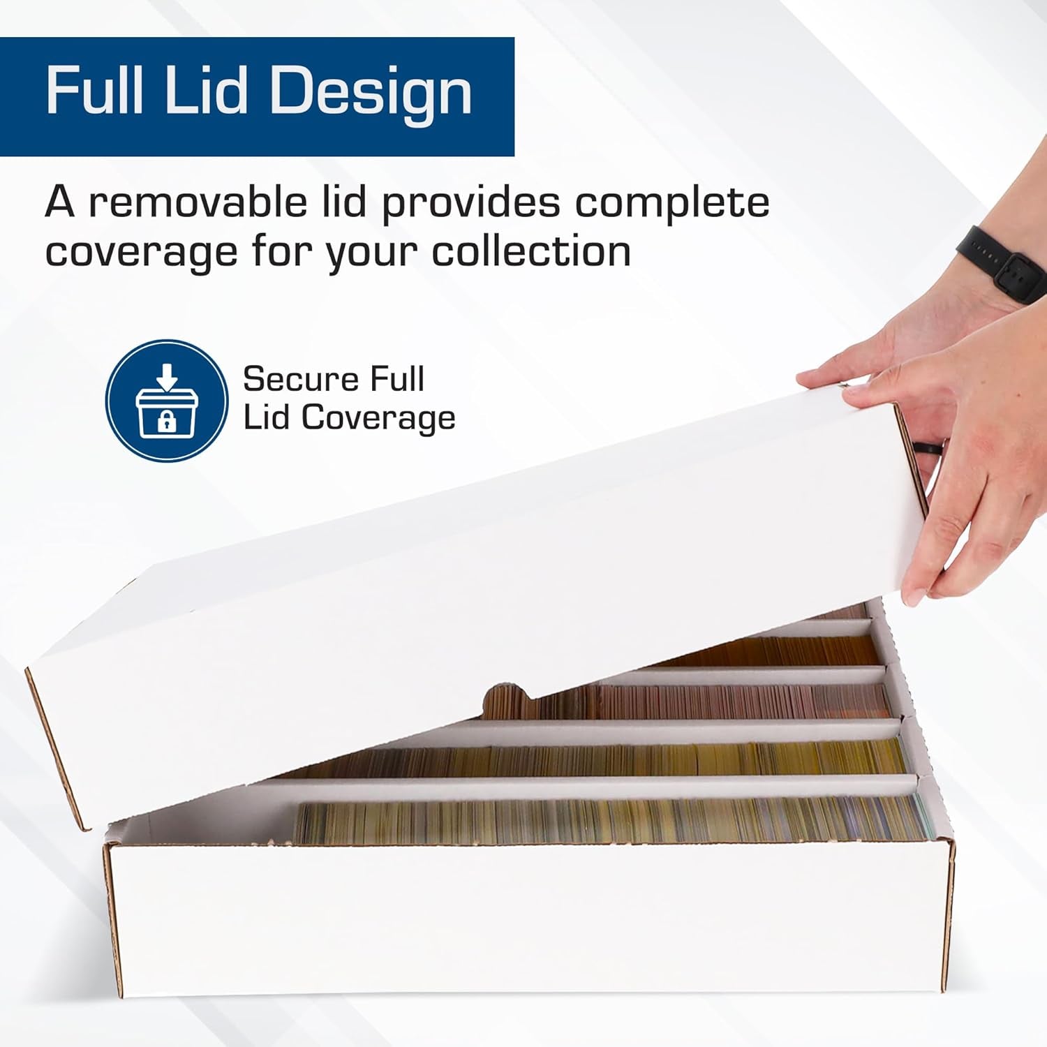 5000Ct Trading Card Storage Boxes (Full Lid) – 2 Pack | TCG & MTG Card Storage Organizer | Fits Card Dividers & Sorting Tray | Corrugated Cardboard Box for Collectible Cards