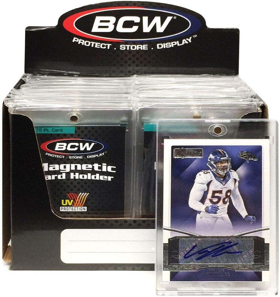 Magnetic Card Holder - 75 PT Thickness - 18Ct | Protective Display Card Case with Secure Gold Magnet Closure | UV Protection, Quick Access Design for Sports, Gaming, and Collectible Cards