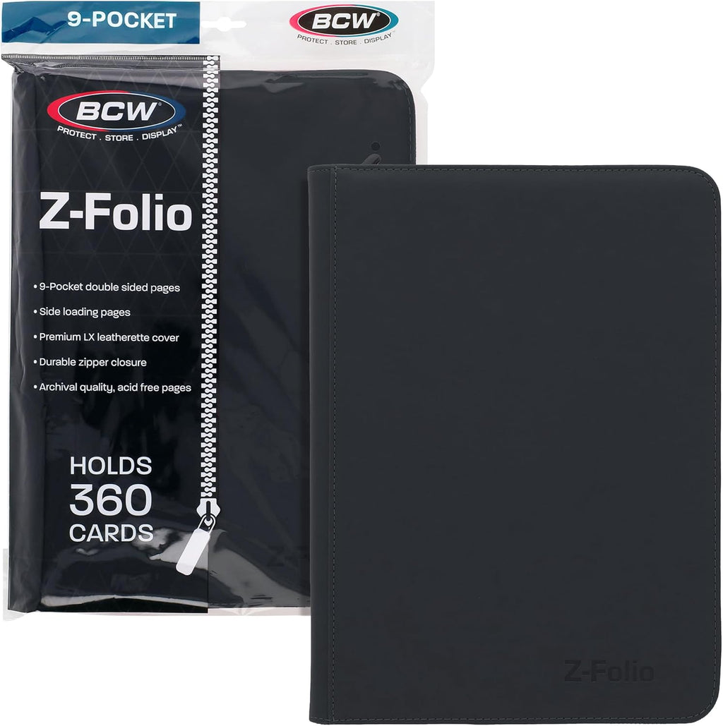 Top Loader Binder | 9-Pocket LX Album | Black Leatherette Toploader | Archival Safe | Side-Loading Pages | Holds 252 Standard 3X4 Toploaders | Ideal for Sports, Trading, and Gaming Cards